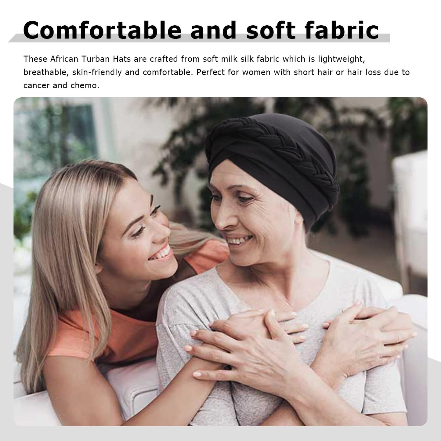 African Women Turban Caps Pre-Tied Twisted Turbans Head Scarf for Women Hair Wraps Cover Beanie Cancer Chemo Headwear