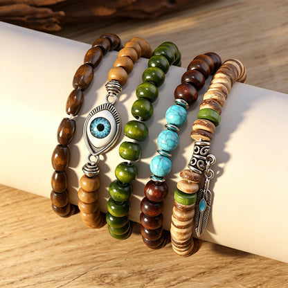 Gothic Bracelet Adjustable Punk Braided Leather Multilayer Grunge Set Bracelets Emo Metal Cuff Wrap Bangles Meaningful Gift