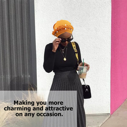 African Women Turban Caps Pre-Tied Twisted Turbans Head Scarf for Women Hair Wraps Cover Beanie Cancer Chemo Headwear