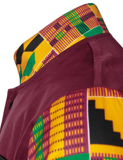LucMatton Men's 2 Piece Outfits Long Sleeve Button Down African Dashiki Shirts and Pants Set Traditional Ethnic Suits