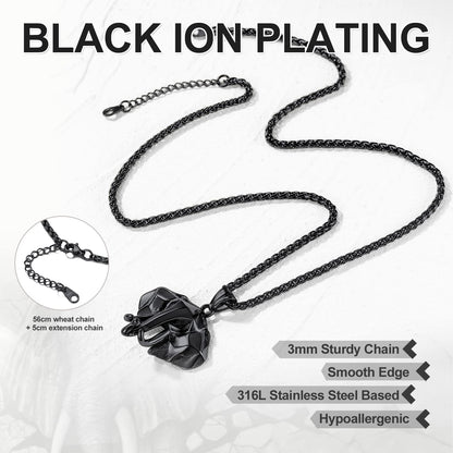 GOLDCHIC JEWELRY Africa Map Necklace for Men, Stainless Steel African Tribal/Egyptian Eye of Horus/I LOVE AFRICA/Elephant Map Hiphop Jewelry Unisex with 22'+2'Adjustable Chain