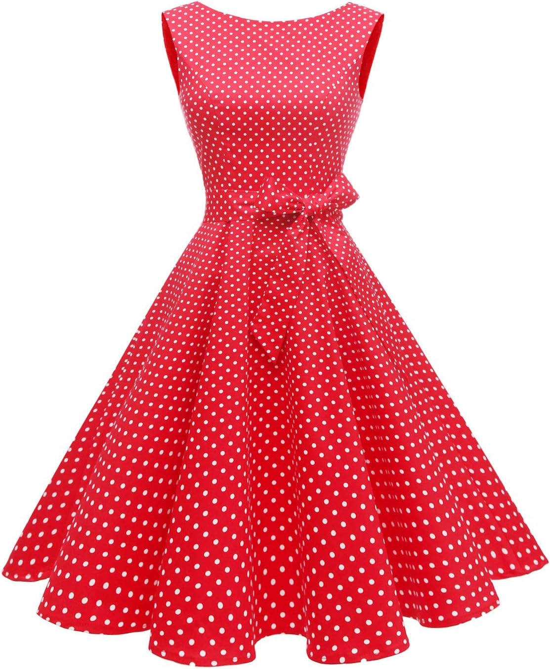 Hanpceirs Women's Boatneck Sleeveless Swing Vintage 1950s Cocktail Dress New