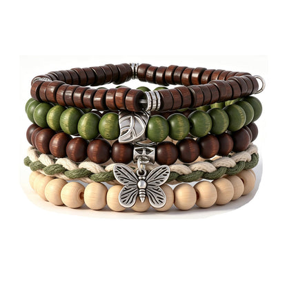 Gothic Bracelet Adjustable Punk Braided Leather Multilayer Grunge Set Bracelets Emo Metal Cuff Wrap Bangles Meaningful Gift