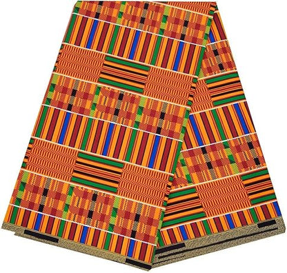 Kente nyama African Ankara Prints Wax Fabric 3 Yard African Fabric for Party Dress Craft DIY Sewing Textile Polyester Nigeria Tissu