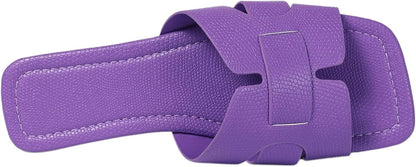 Women's Dressy Casual Flat Sandals, Elegant Comfortable Slip-On Slides with Textured Upper, Versatile Dressy Style for Everyday Wear (Copy) (Copy) (Copy) (Copy) (Copy) (Copy)