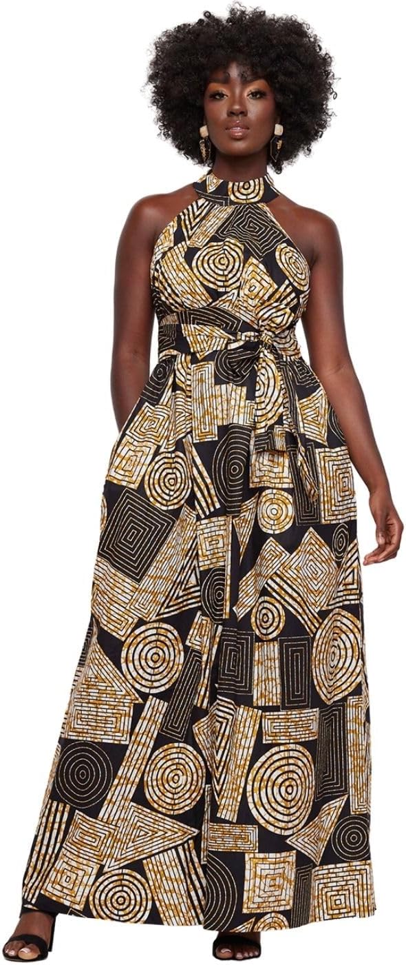 D'IYANU | Ronke African Print Dress for Women – Elegant African Attire – Ankara & Kente Dress in Regular & Plus Sizes