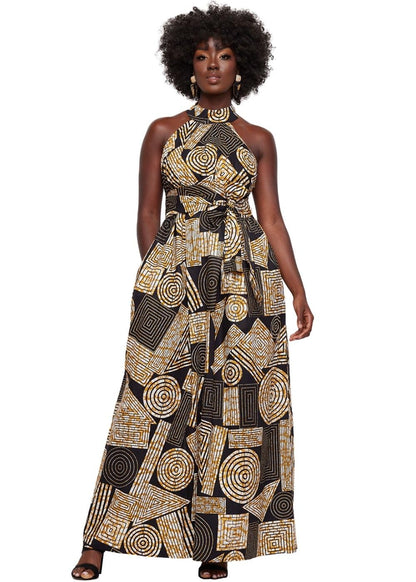 D'IYANU | Ronke African Print Dress for Women – Elegant African Attire – Ankara & Kente Dress in Regular & Plus Sizes