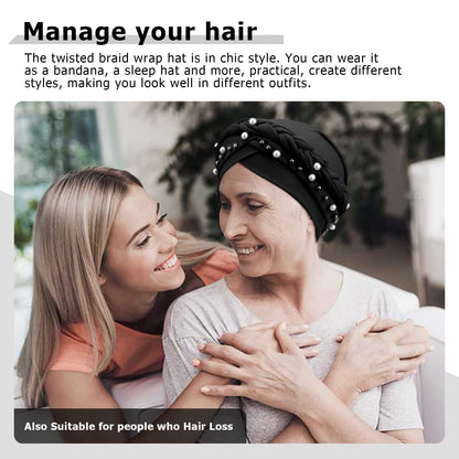 African Women Turban Caps Pre-Tied Twisted Turbans Head Scarf for Women Hair Wraps Cover Beanie Cancer Chemo Headwear