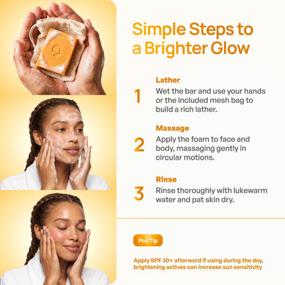 PLANTIFIQUE Kojic Acid & Turmeric Soap for Dark Spots, Lab Tested, 3 Pack