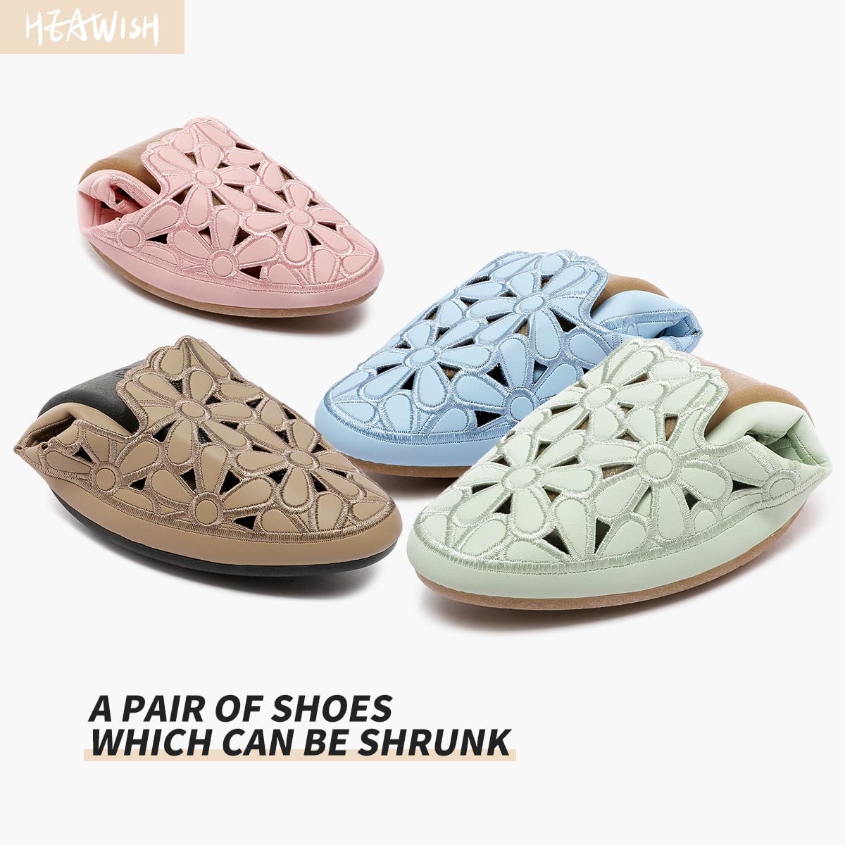 HEAWISH Women's Floral Ballet Flats Slip On Dress Shoes