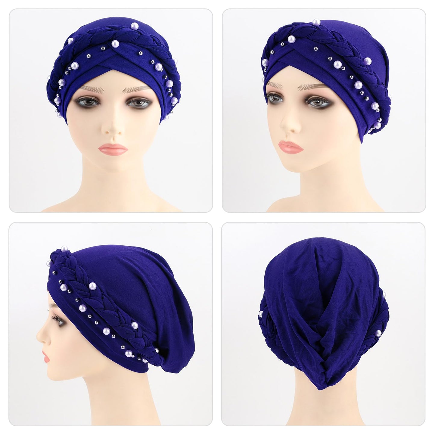 African Women Turban Caps Pre-Tied Twisted Turbans Head Scarf for Women Hair Wraps Cover Beanie Cancer Chemo Headwear