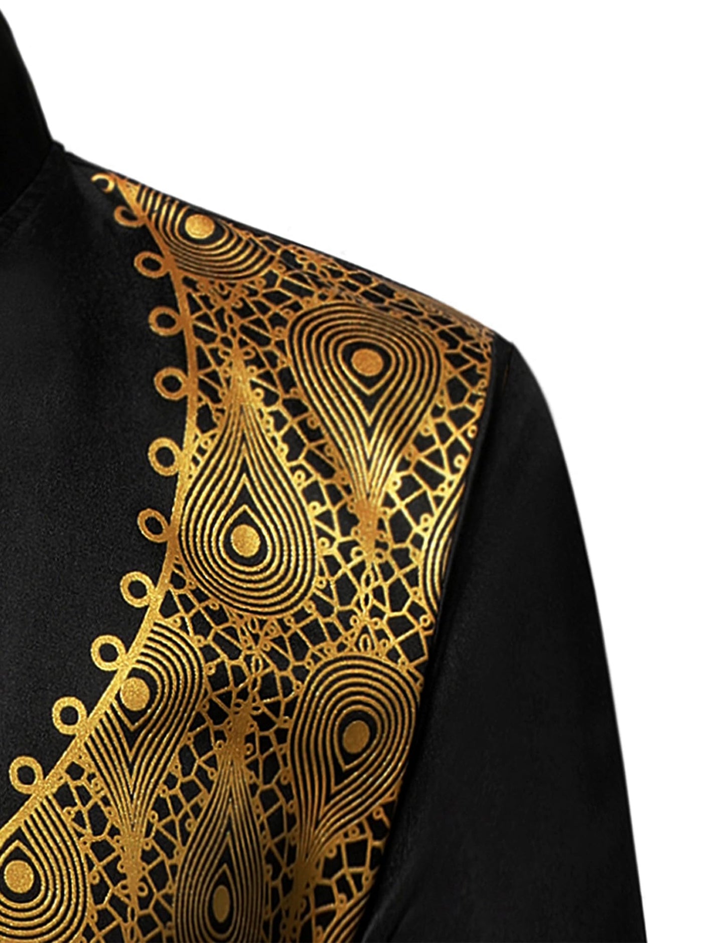 LucMatton Men's 2 Piece Outfits Long Sleeve Button Down African Dashiki Shirts and Pants Set Traditional Ethnic Suits