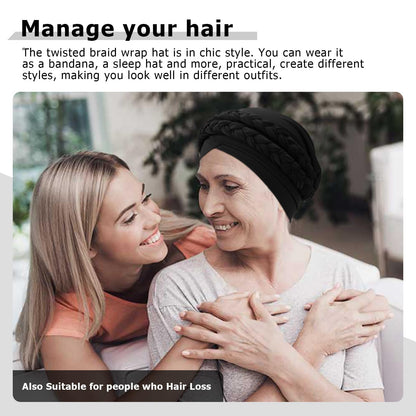 African Women Turban Caps Pre-Tied Twisted Turbans Head Scarf for Women Hair Wraps Cover Beanie Cancer Chemo Headwear