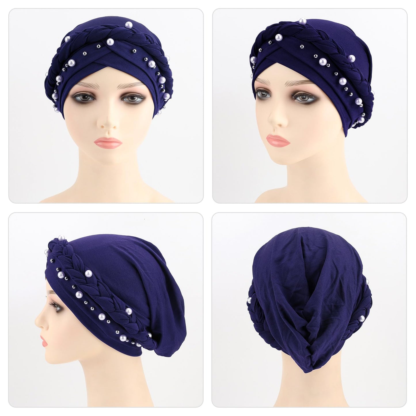 African Women Turban Caps Pre-Tied Twisted Turbans Head Scarf for Women Hair Wraps Cover Beanie Cancer Chemo Headwear