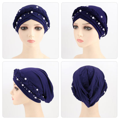 African Women Turban Caps Pre-Tied Twisted Turbans Head Scarf for Women Hair Wraps Cover Beanie Cancer Chemo Headwear