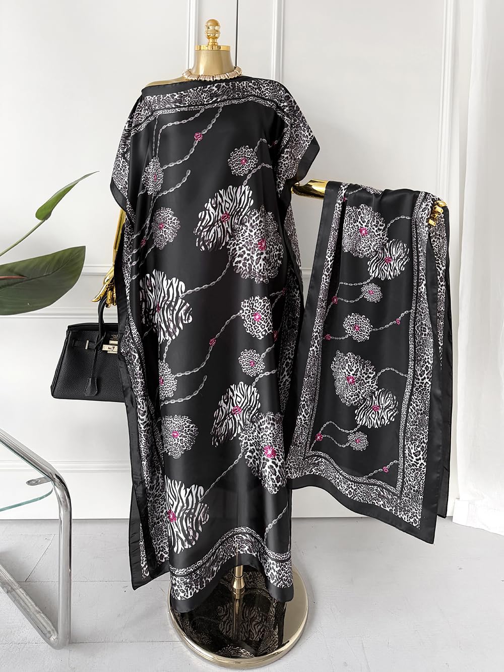 Moo Moos for Women Kaftan Dresses+Scarf for Women Plus Size Bathing Suit Cover up Caftan Maxi Beach Dresses