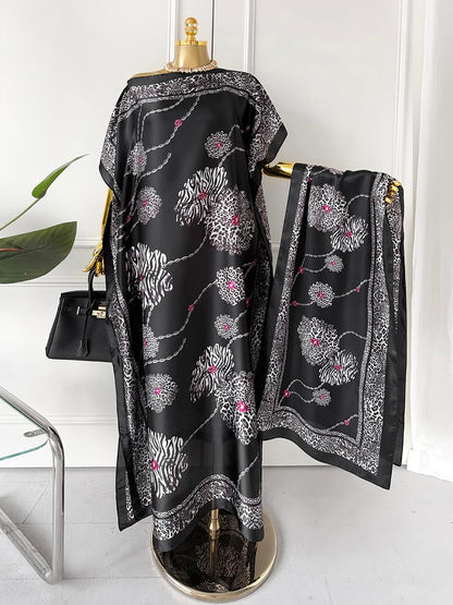 Moo Moos for Women Kaftan Dresses+Scarf for Women Plus Size Bathing Suit Cover up Caftan Maxi Beach Dresses