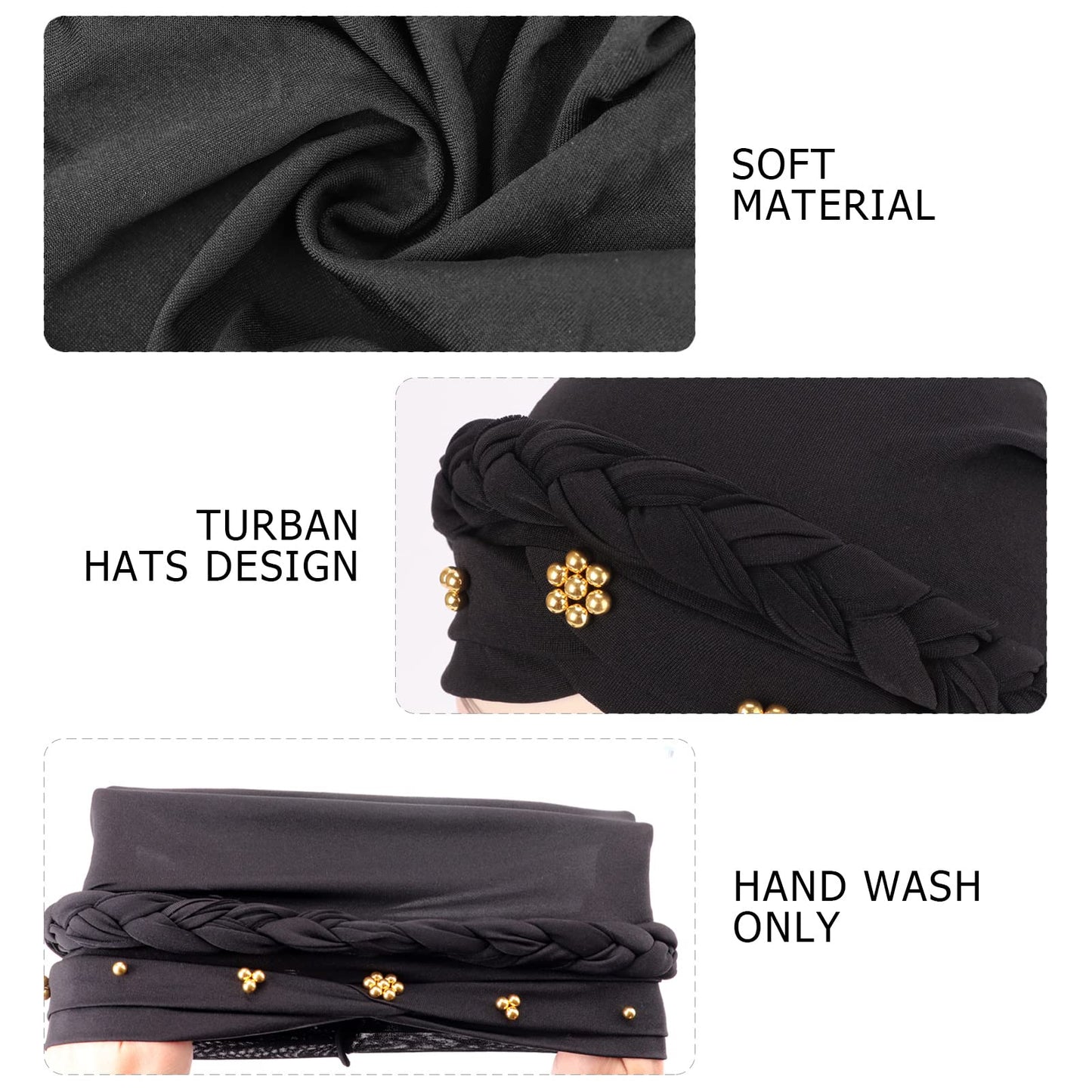 African Women Turban Caps Pre-Tied Twisted Turbans Head Scarf for Women Hair Wraps Cover Beanie Cancer Chemo Headwear
