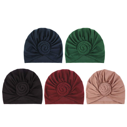 DRESHOW 5 Pack Knotted Headwraps for Women African Turban Pre-Knotted Beanie Headwraps Hair Covers