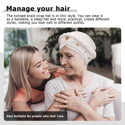 African Women Turban Caps Pre-Tied Twisted Turbans Head Scarf for Women Hair Wraps Cover Beanie Cancer Chemo Headwear