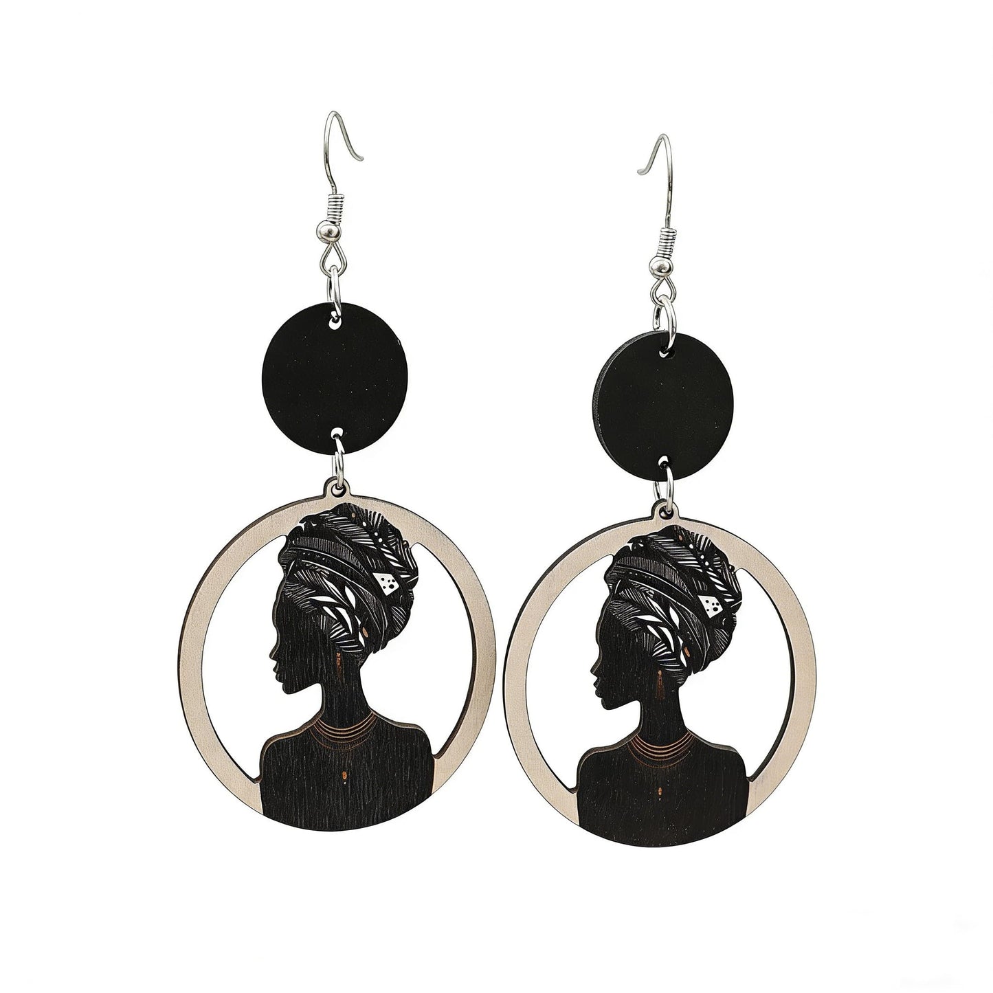 Bohemia Natural Wooden African Earrings for Women Black History African Map Earrings Ethnic Style Juneteenth Celebration Jewelry