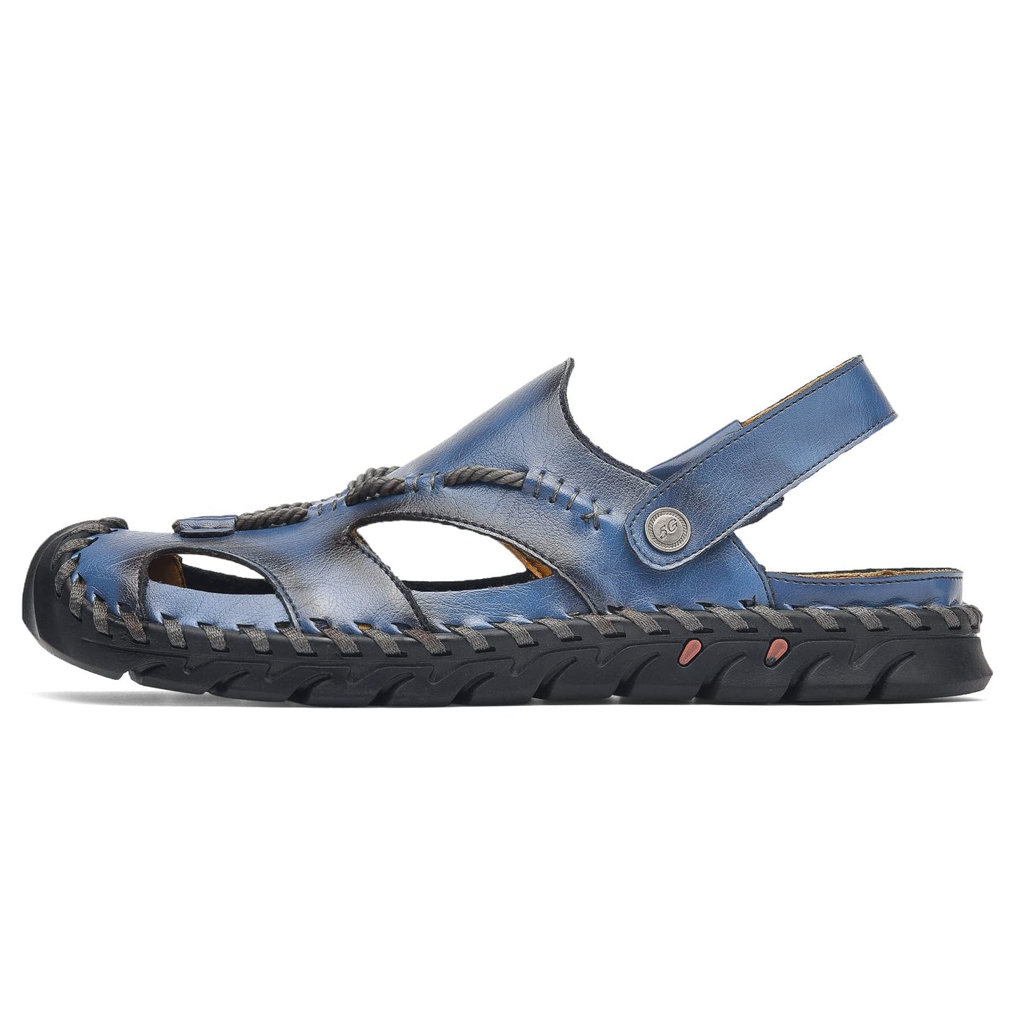 Shaire Men'S Sandals Outdoor Leather Closed Toe Beach Shoes