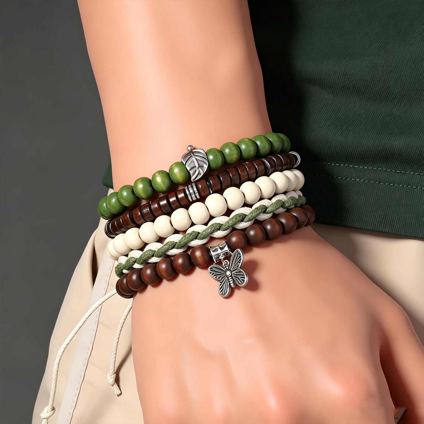 Gothic Bracelet Adjustable Punk Braided Leather Multilayer Grunge Set Bracelets Emo Metal Cuff Wrap Bangles Meaningful Gift
