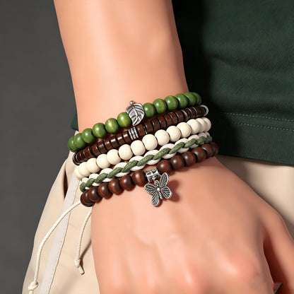 Gothic Bracelet Adjustable Punk Braided Leather Multilayer Grunge Set Bracelets Emo Metal Cuff Wrap Bangles Meaningful Gift