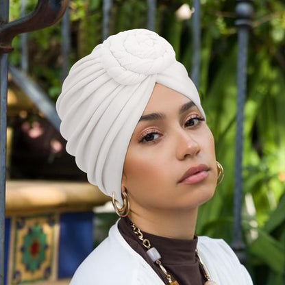DRESHOW 5 Pack Knotted Headwraps for Women African Turban Pre-Knotted Beanie Headwraps Hair Covers