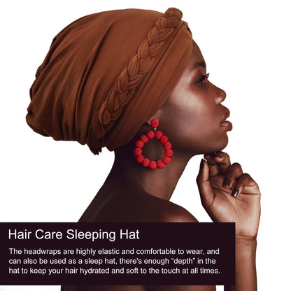 African Women Turban Caps Pre-Tied Twisted Turbans Head Scarf for Women Hair Wraps Cover Beanie Cancer Chemo Headwear