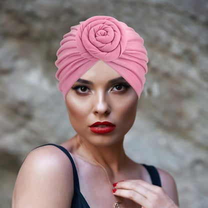 DRESHOW 5 Pack Knotted Headwraps for Women African Turban Pre-Knotted Beanie Headwraps Hair Covers