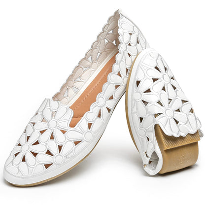 HEAWISH Women's Floral Ballet Flats Slip On Dress Shoes