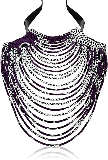 African Necklace for Women Ankara Multi-Strand Cord Cotton African Fabrics Necklace