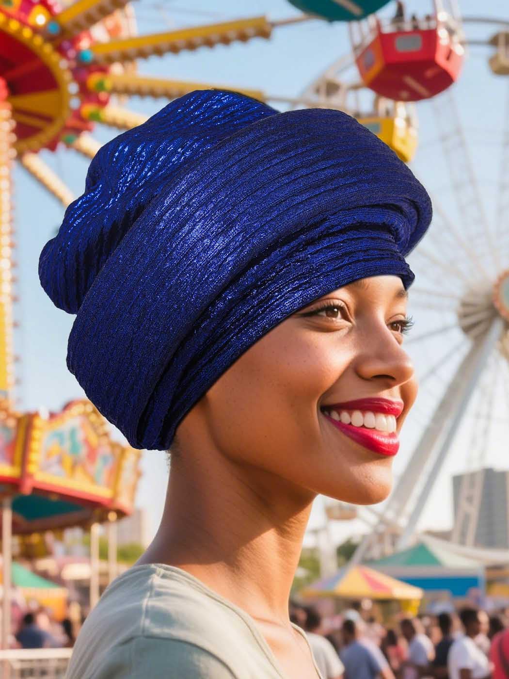 Woeoe African Head Wraps for Black Women Gold Pre Tied Headdress Wedding Turban Hats