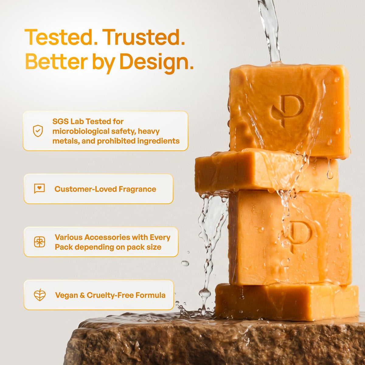 PLANTIFIQUE Kojic Acid & Turmeric Soap for Dark Spots, Lab Tested, 3 Pack