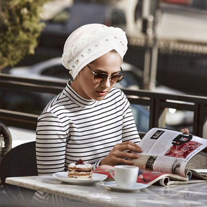 African Women Turban Caps Pre-Tied Twisted Turbans Head Scarf for Women Hair Wraps Cover Beanie Cancer Chemo Headwear