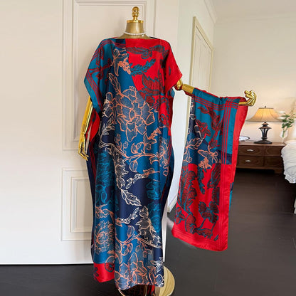 Moo Moos for Women Kaftan Dresses+Scarf for Women Plus Size Bathing Suit Cover up Caftan Maxi Beach Dresses