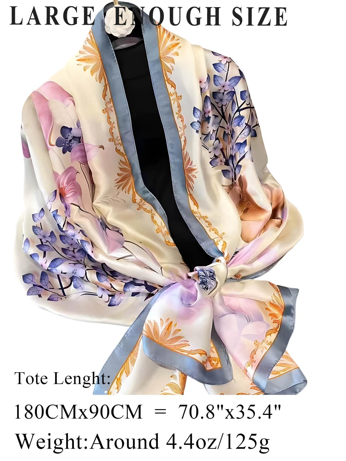 Large Shawl Scarf For Women Lightweight Wraps Silky Headscarf Long Sunscreen Scarfs