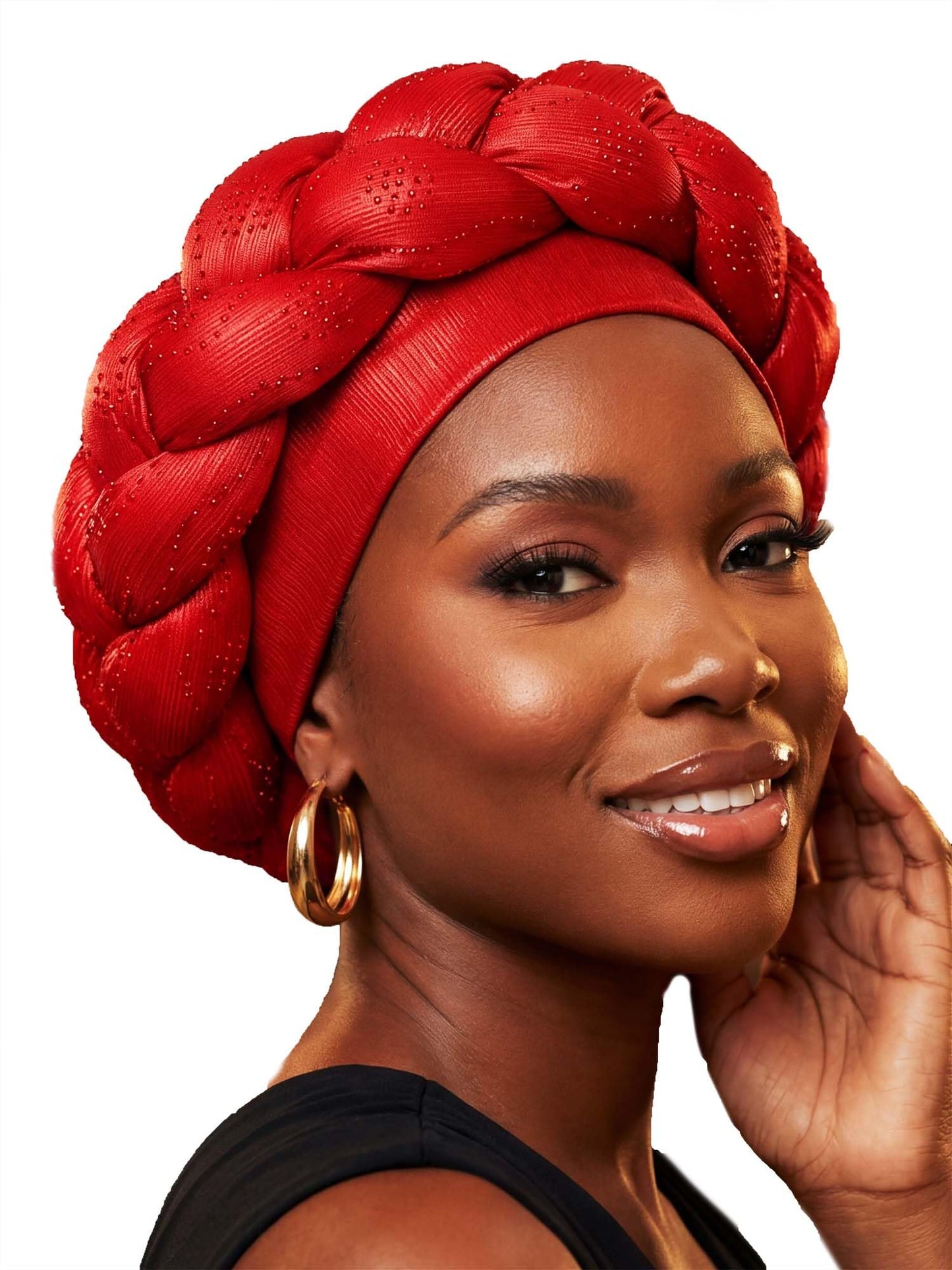 Woeoe African Headwrap Gold Braided Turbans for Women