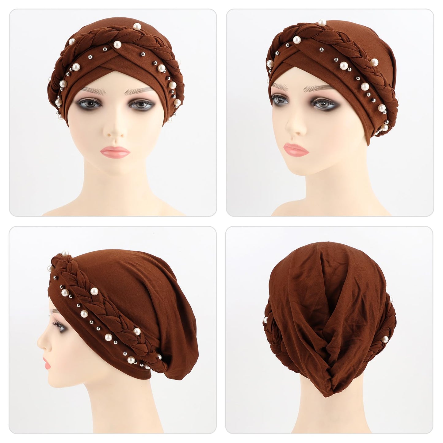 African Women Turban Caps Pre-Tied Twisted Turbans Head Scarf for Women Hair Wraps Cover Beanie Cancer Chemo Headwear