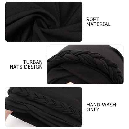 African Women Turban Caps Pre-Tied Twisted Turbans Head Scarf for Women Hair Wraps Cover Beanie Cancer Chemo Headwear