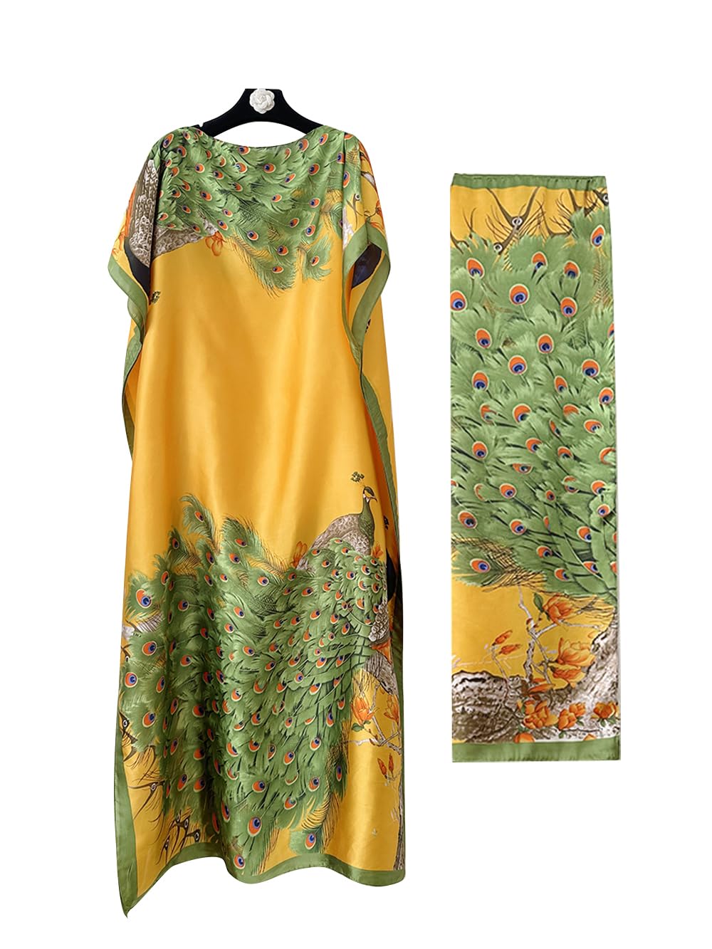 Moo Moos for Women Kaftan Dresses+Scarf for Women Plus Size Bathing Suit Cover up Caftan Maxi Beach Dresses
