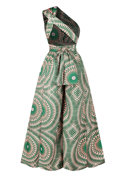 Women's African Jumpsuits Rompers V-Neck Multi-Way Wide Leg Pants