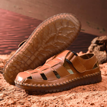 Shaire Men'S Sandals Outdoor Leather Closed Toe Beach Shoes