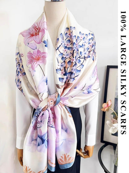 Large Shawl Scarf For Women Lightweight Wraps Silky Headscarf Long Sunscreen Scarfs