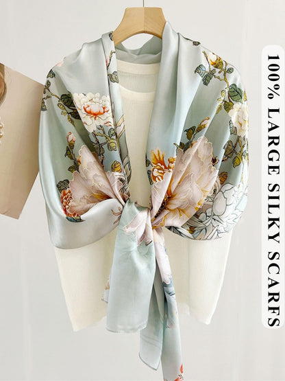 Large Shawl Scarf For Women Lightweight Wraps Silky Headscarf Long Sunscreen Scarfs