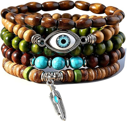 Gothic Bracelet Adjustable Punk Braided Leather Multilayer Grunge Set Bracelets Emo Metal Cuff Wrap Bangles Meaningful Gift
