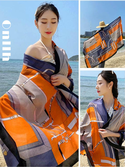 Large Shawl Scarf For Women Lightweight Wraps Silky Headscarf Long Sunscreen Scarfs