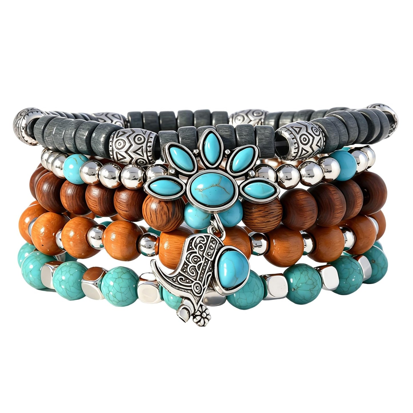 Gothic Bracelet Adjustable Punk Braided Leather Multilayer Grunge Set Bracelets Emo Metal Cuff Wrap Bangles Meaningful Gift