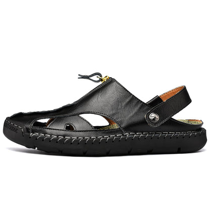 Shaire Men'S Sandals Outdoor Leather Closed Toe Beach Shoes